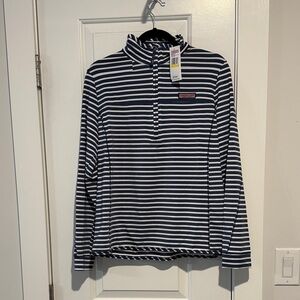 Vineyard Vines Navy and White Striped Pullover